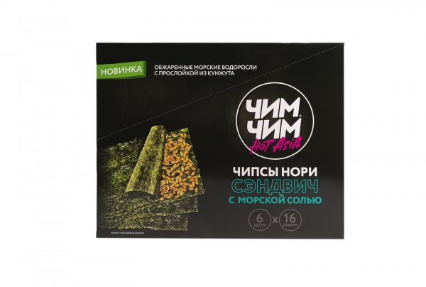Чипсы нори «СЭНДВИЧ» с морской солью, Чим-Чим, 16 г